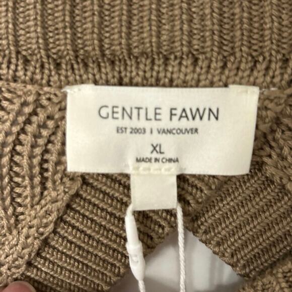 Gentle Fawn Maxine Back Cut Out Crewneck Knit Sweater Heather Taupe New XL - Picture 10 of 15